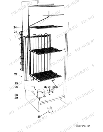 Взрыв-схема холодильника Elektra FG3260N - Схема узла C10 Cold, users manual